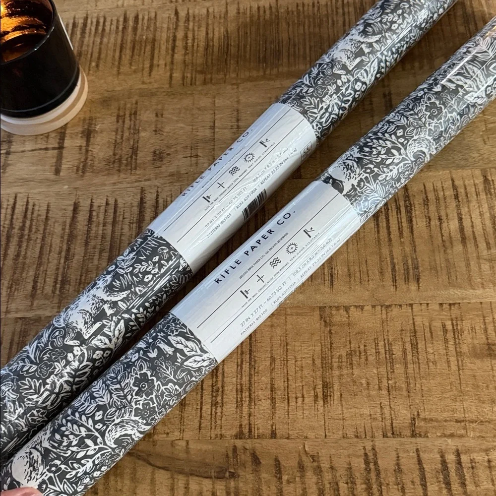 Rifle Paper Co. Fable print in Black and White Wallpaper